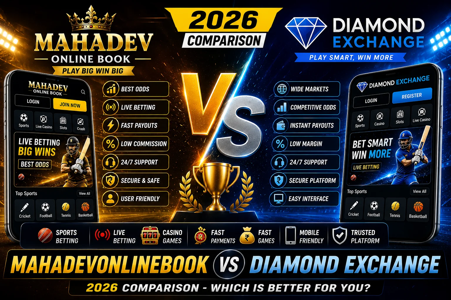 MahadevOnlineBook vs Diamond Exchange: 2026 Comparison